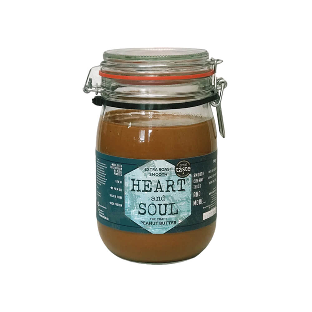 Heart And Soul Extra Roast Smooth Peanut Butter 1kg